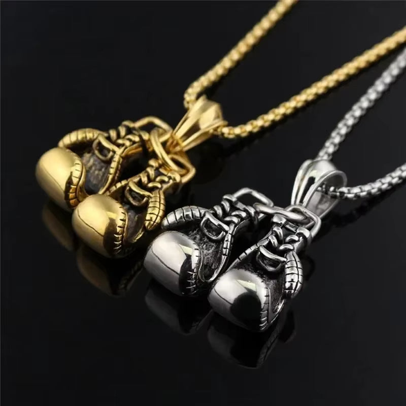 Gold Boxing Glove Necklace - Made for Men and Boys, Ideal for Sports Lovers