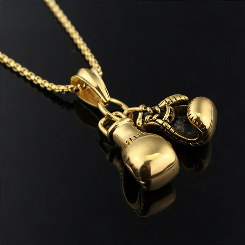 Gold Boxing Glove Necklace - Made for Men and Boys, Ideal for Sports Lovers