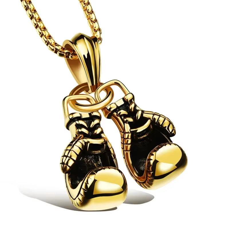 Gold Boxing Glove Necklace - Made for Men and Boys, Ideal for Sports Lovers