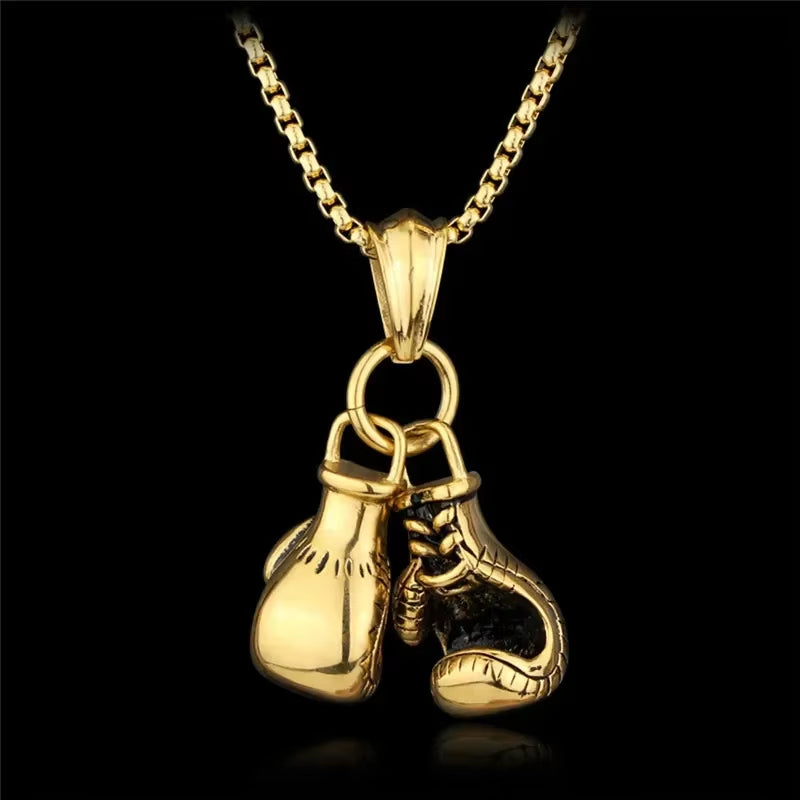 Gold Boxing Glove Necklace - Made for Men and Boys, Ideal for Sports Lovers